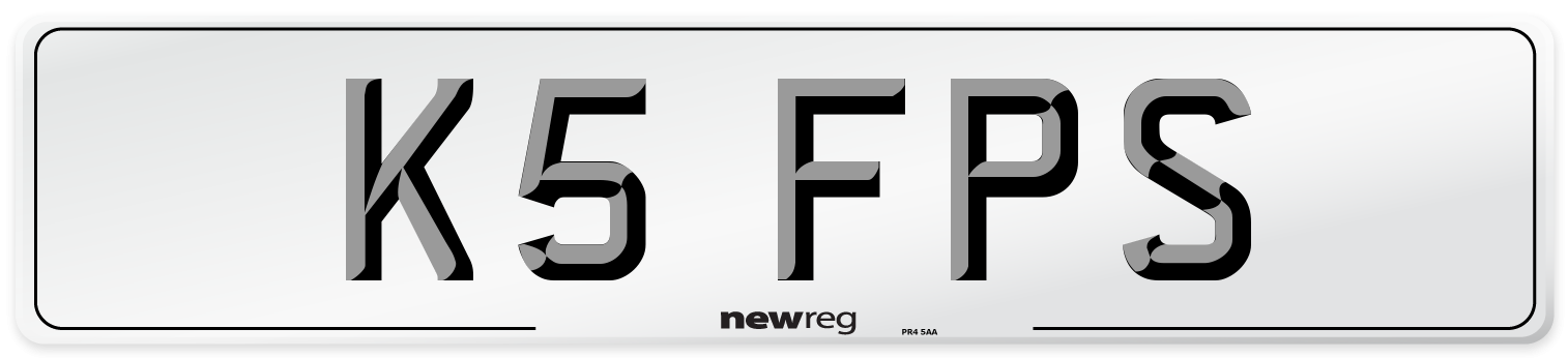 K5 FPS Number Plate from New Reg